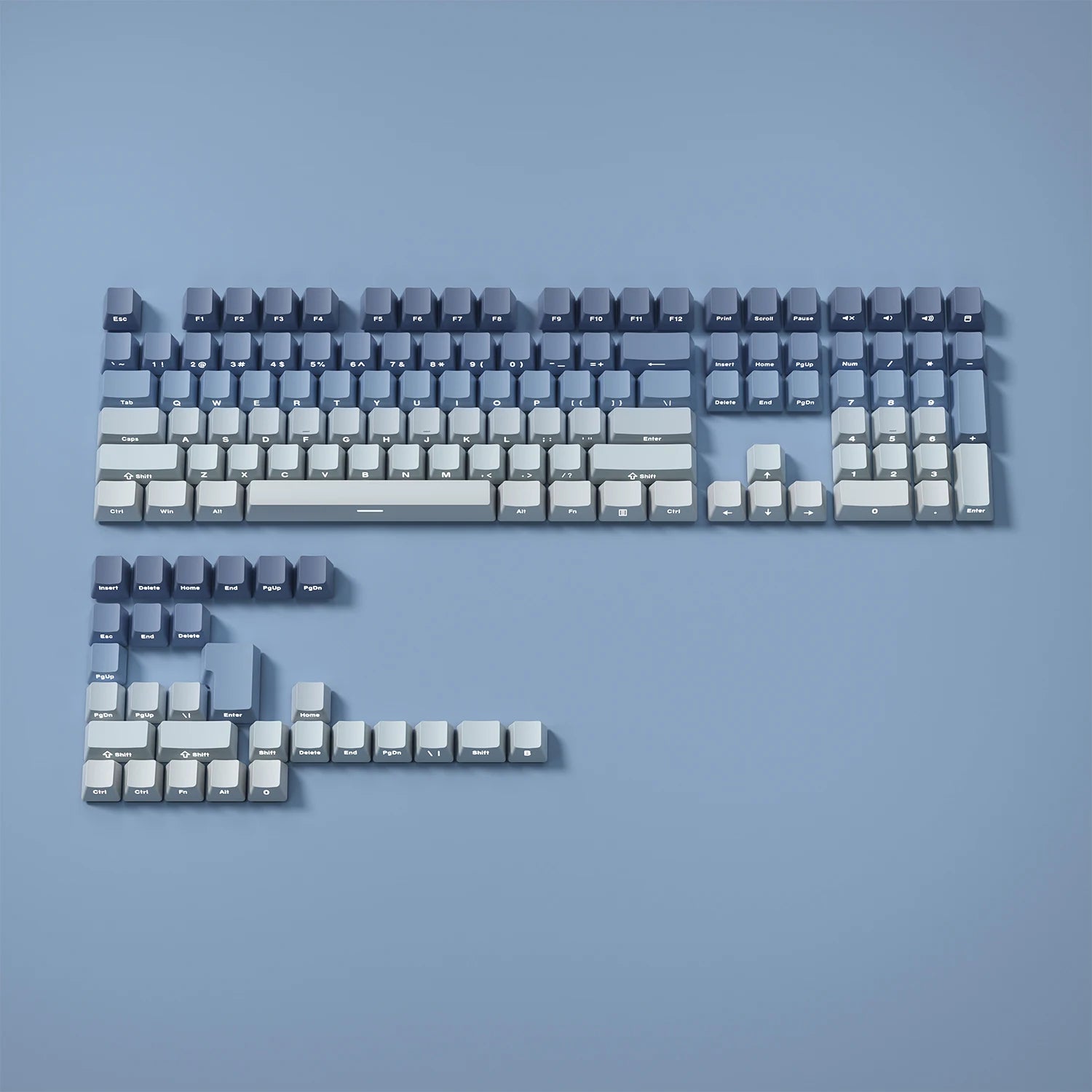 Gradient Keycaps Side Printed Shine Through PBT Double Shot OEM Profile for MX Switches Gaming Keyboard 130+key caps