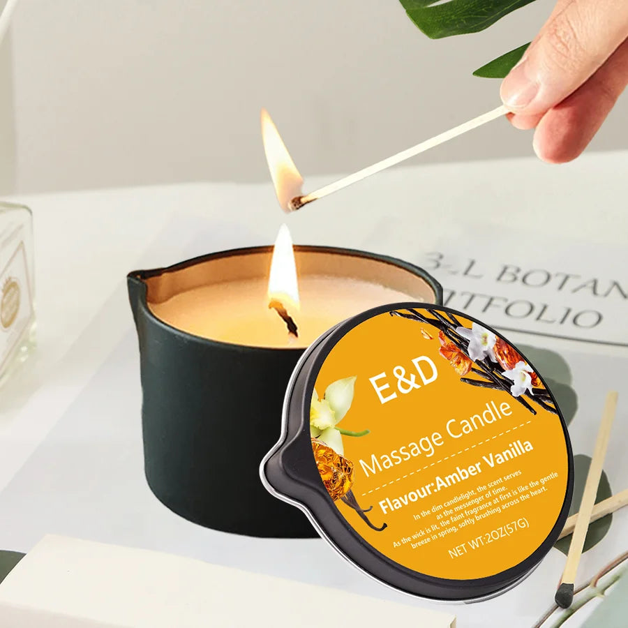 1PC Massage Oil Candles,luxury aromatherapy candles,for Stress Relief and SkinMoisturizing, SM Product Scented Candle Body Oil