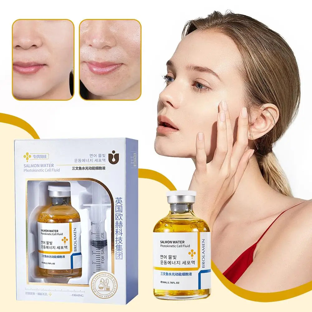 Skin Rejuvenation Essence Korean Salmon Wrinkle Serum Strengthen Skin Barrier Function 24 Hours Continuous Hydration Fiming Care
