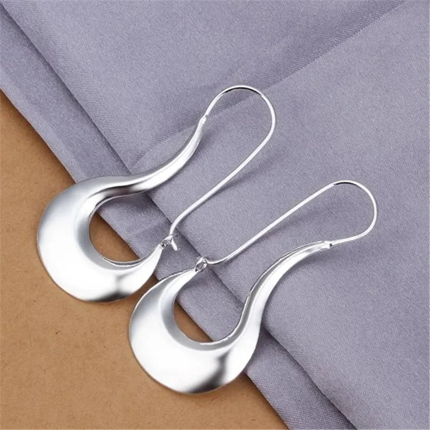 Fine 925 Sterling Silver Drop Earrings Charm for Women Jewelry Fashion Wedding Engagement Party HOOP Nice Gift | Kimlud...