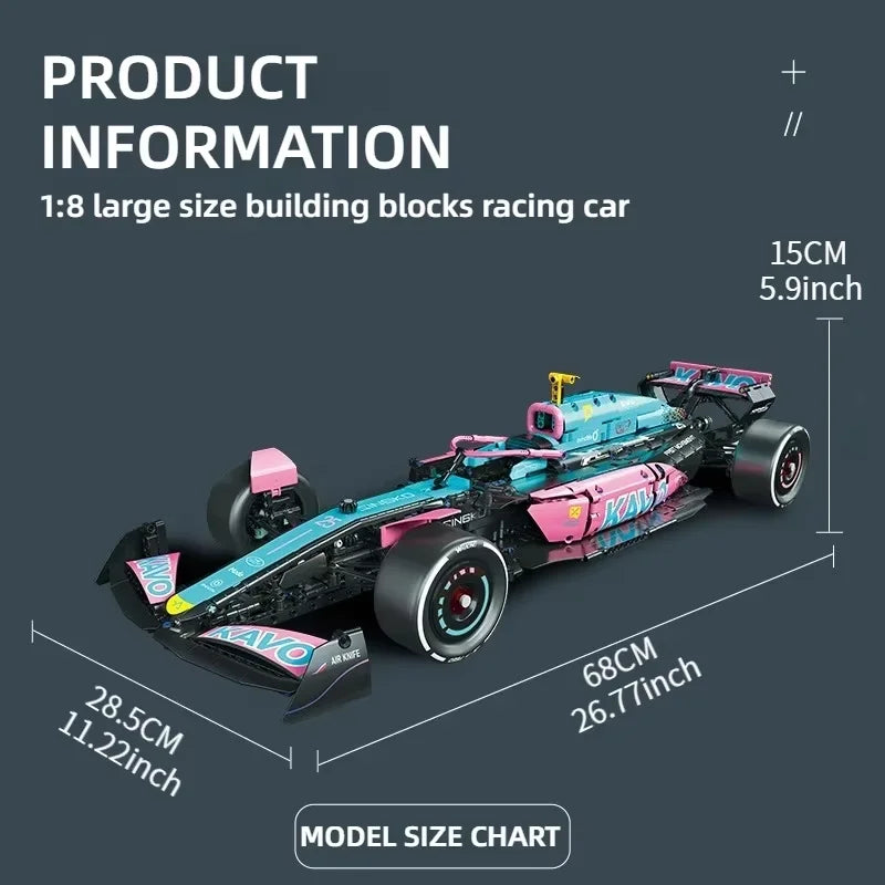 2312PCS NEW F1 Racing Car Building Blocks Kit Display Model Cool Car Collection Kids Toy Gift for Boys and Kids Birthday Present