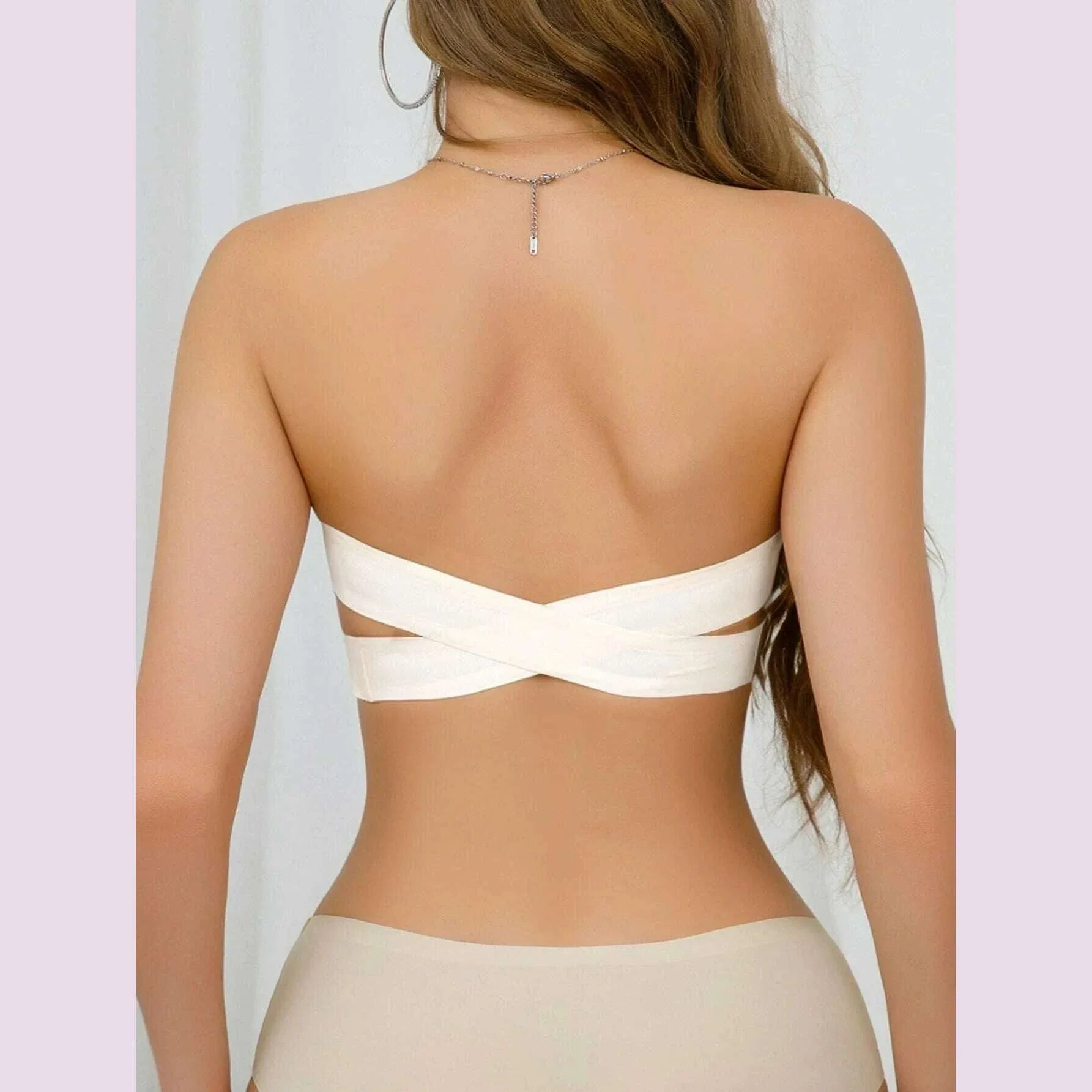 Popular Women's Strapless Bra Cross Side Buckle Underwear