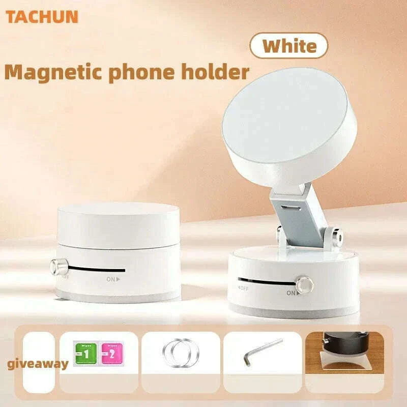 Suction cup magnetic suction car phone holder strong vacuum suction car navigation holder folding magnetic suction phone base