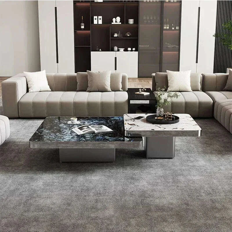 Fashion Corner Coffee Tables Metal Marble Entryways Floor Coffee Table Big Designer Muebles Para El Hogar Living Room Furniture