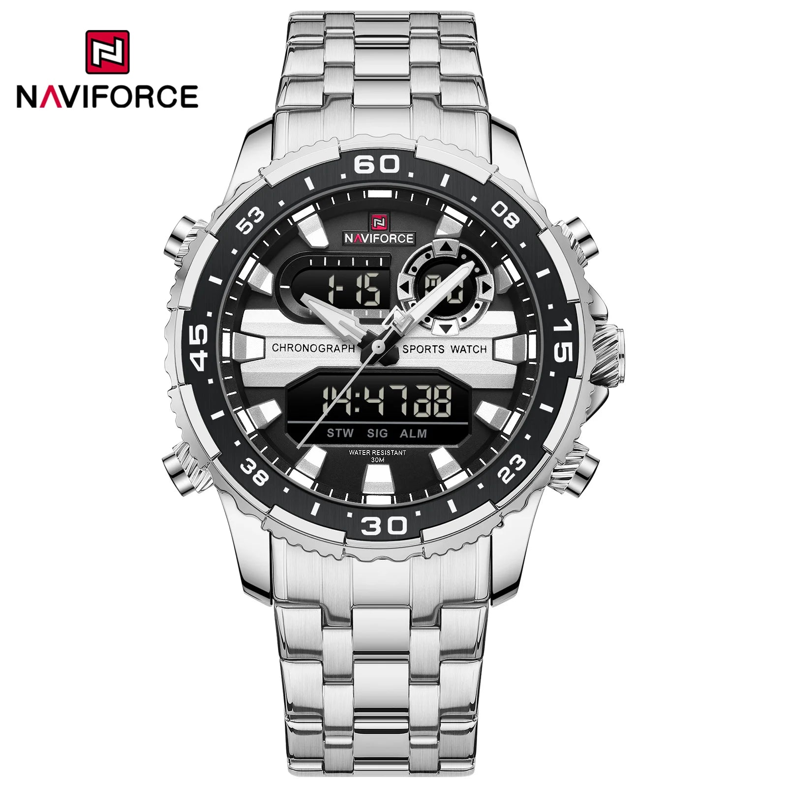 NAVIFORCE Fashion Brand Black Gold Men Watch Fashion Luxury Quartz Wrist Watches Sport Waterproof Stainless Steel Strap NF9234 - Kimlud