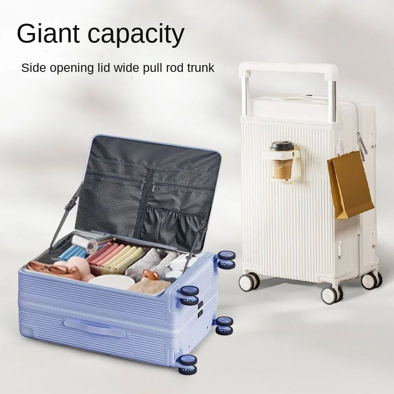 Large-capacity 30 inch 2026 New Side-opening Luggage Wide-handle Travel Suitcase 20 inch Carry-on Combination Lock Case...