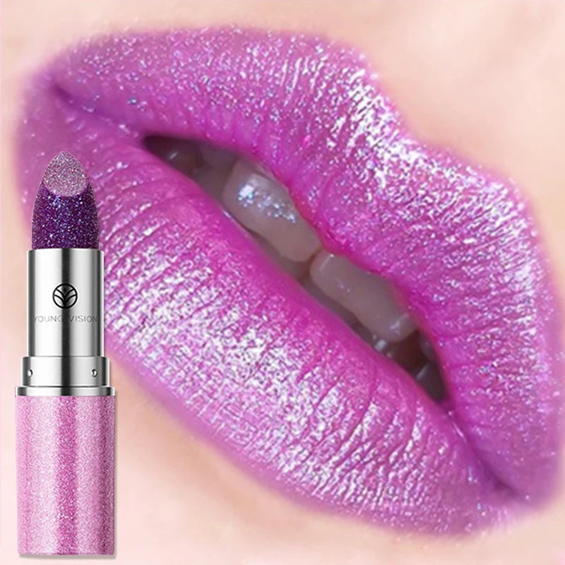 6 Colors Bold & Intense Glitter Shiny Metallic Lipstick Pearlescent Lip Tint Long Lasting Lip Senior Matte Lip Makeup...