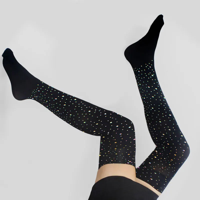 Sexy Rhinestone Lingeri Long Sock Women Long Sock Thigh High Over The Knee Stockings sexy Lolita Ladies Girls Warm Knee...