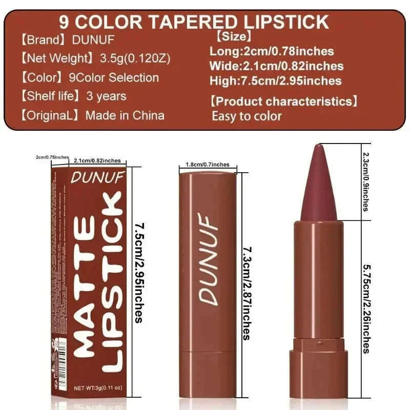 9 Colors Gradient Lip Liner Matte Black Brown Velvet Lipstick Waterproof Non Sticky Contouring Tint Lipliner Crayon Lip Makeup