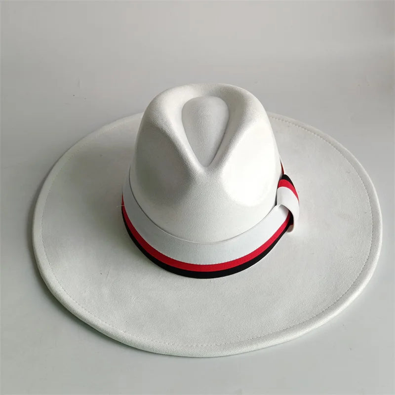 Grayish Brown Suede Hat Wide Brim 2026 NEW Fedora Hat Men Women Autumn Winter Felt Hats Classic Church Fedoras Chapeau...