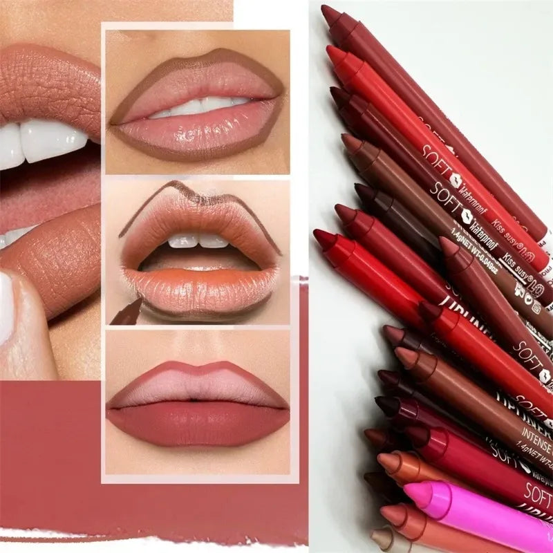 20 Color Waterproof Matte Lipliner Pencil Natural Violet Pro Lip Liner Makeup Nude Lips Contour High Pigment Lipstick Cosemetics