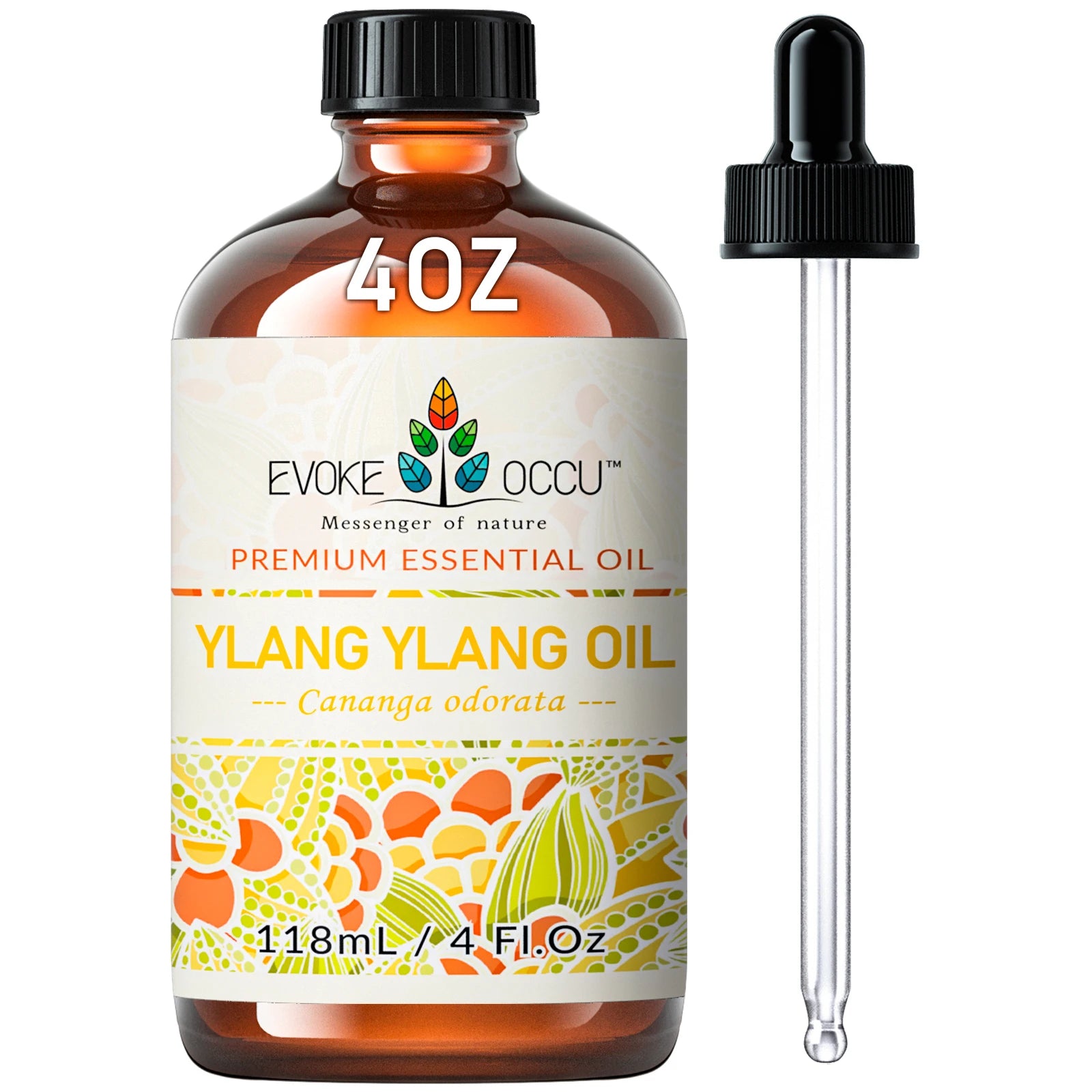 EVOKE OCCU Vanilla Essential Oil 118mL Ylang Rose Orange Aroma for Massage Relaxation Hair Shampoo Conditioner Skin Care Cream - Kimlud