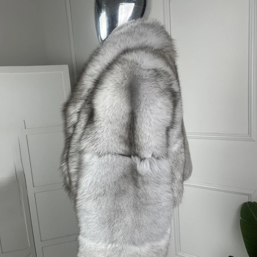 Natural Fox Fur Jacket For Woman Real Fur Coat With Turndown Collar Cropped Fox Fur Jacket High Quality Genuine Leather Jackets