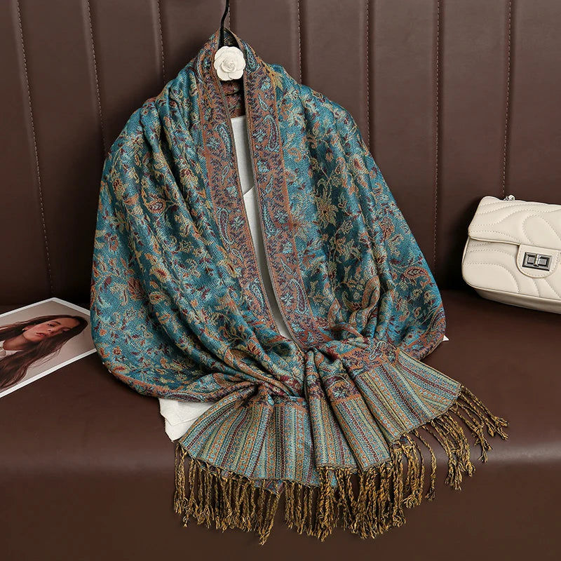 Luxury Brand Autumn Cashmere Pashmina Shawl Lady Wrap Warm Winter Scarves Design Print Female Foulard Cotton Stoles...