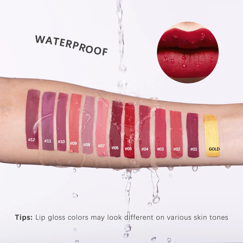 Golden Bar Luxury Lipstick Timeless Velvety Smooth Finish Intense Color Stay Smudge-Proof & Waterproof Valentines Day Gift for H - Kimlud