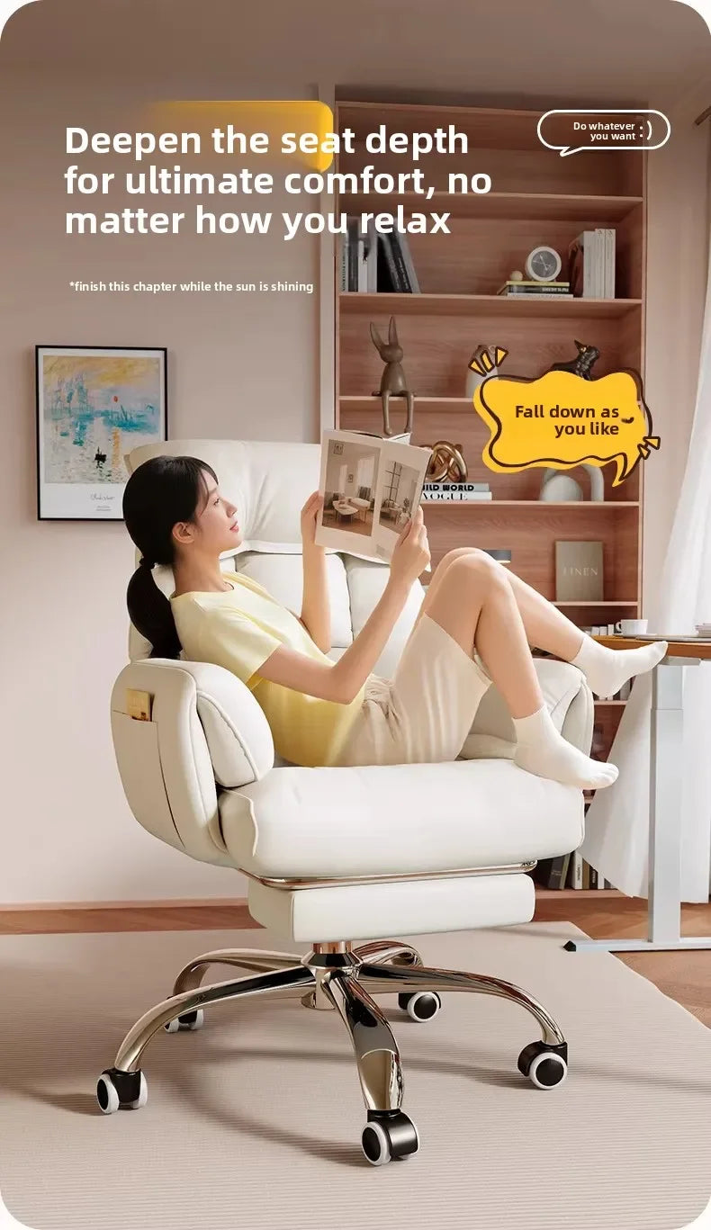 Ergonomic Computer Desk Chair Comfort Long Hours Office Recliner Dorm Gaming Backrest Chair with Lounge Sleeping Feature - Kimlud