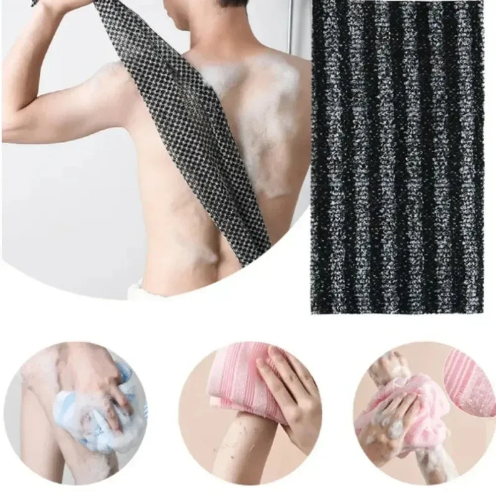 1pc Japanese Rubbing Washcloth Bath Nylon Towel Brush for Back Towels Exfoliating Scrub Shower Sponge Body Bathroom Accessories