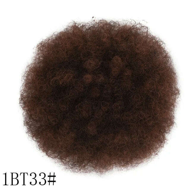 Afro Kinky Pony Tail Clip In on African Synthetic Hair Afro Puff Chignon Hairpiece For Women Drawstring Ponytail Kinky