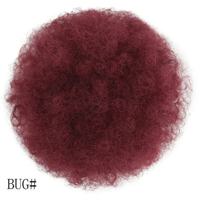 Afro Kinky Pony Tail Clip In on African Synthetic Hair Afro Puff Chignon Hairpiece For Women Drawstring Ponytail Kinky
