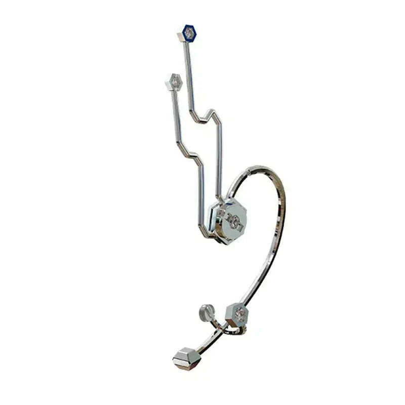 Alien Cyberpunk Transparent Zircon Metal Ear Hook for women men unisex Punk Ear bone clip Streetwear Accessory HUANZHI 2023 New
