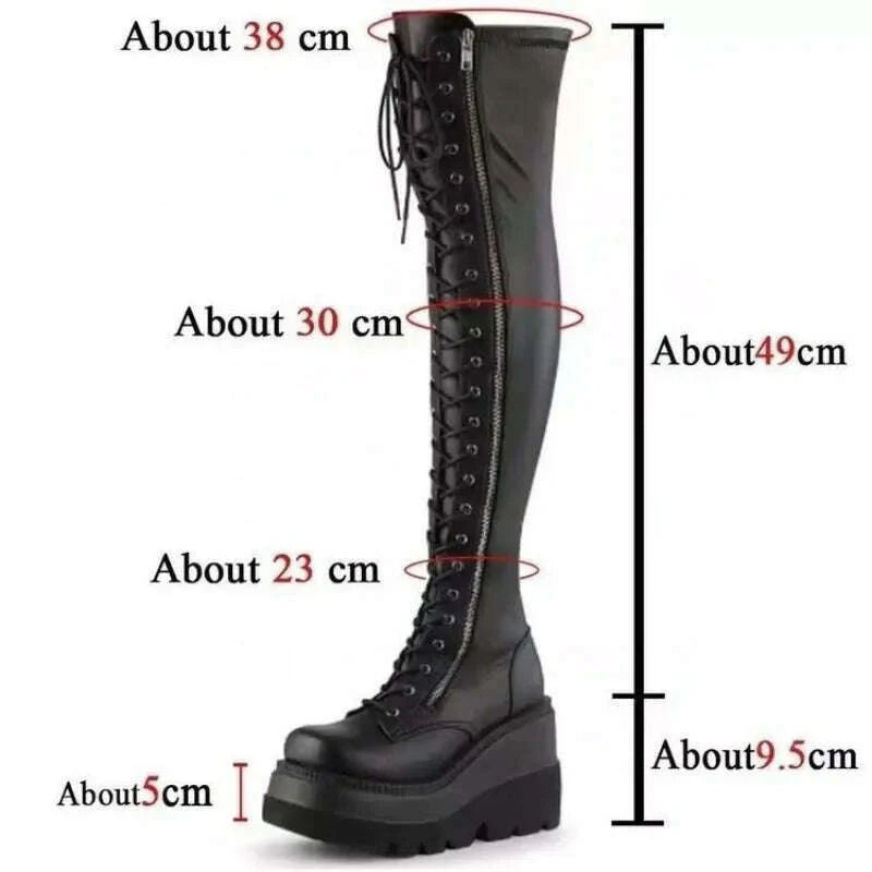Autumn Winter Wedges Long Boots for Women Over-the-knee Boots Cosplay High Platform Women Boots New High Heel Gothic Botas Altas