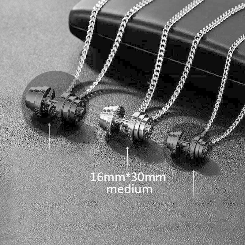Barbell Necklace Male necklace stainless steel mens Couple pendants Fitness sports man accesories jewelry for neck