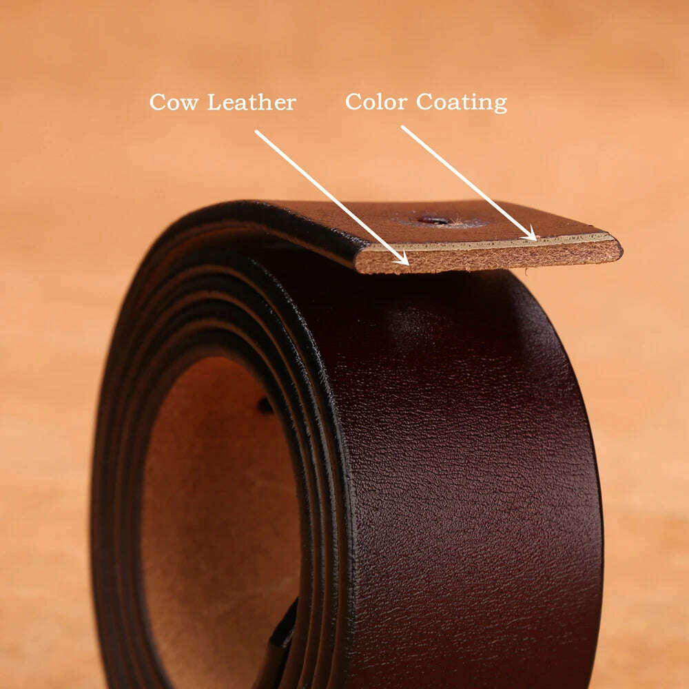 BISON DENIM Men Belt For Men Cowskin Genuine Leather Personality Men belt Buckle Quality Male Brown Strap Vintage Jeans N71223