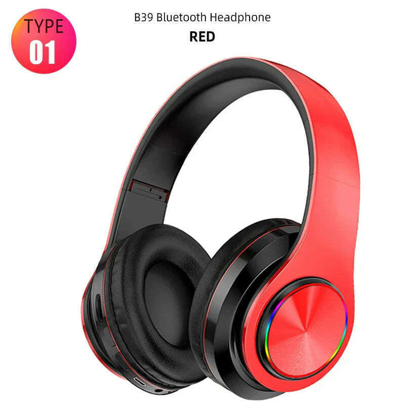 Bluetooth Headset Wireless Headphones Foldable HiFi Stereo Earphone With Mic Support SD Card For Xiaomi 10 9 Huawei P30 Phone