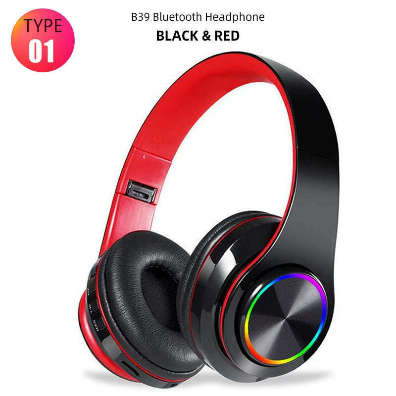 Bluetooth Headset Wireless Headphones Foldable HiFi Stereo Earphone With Mic Support SD Card For Xiaomi 10 9 Huawei P30 Phone