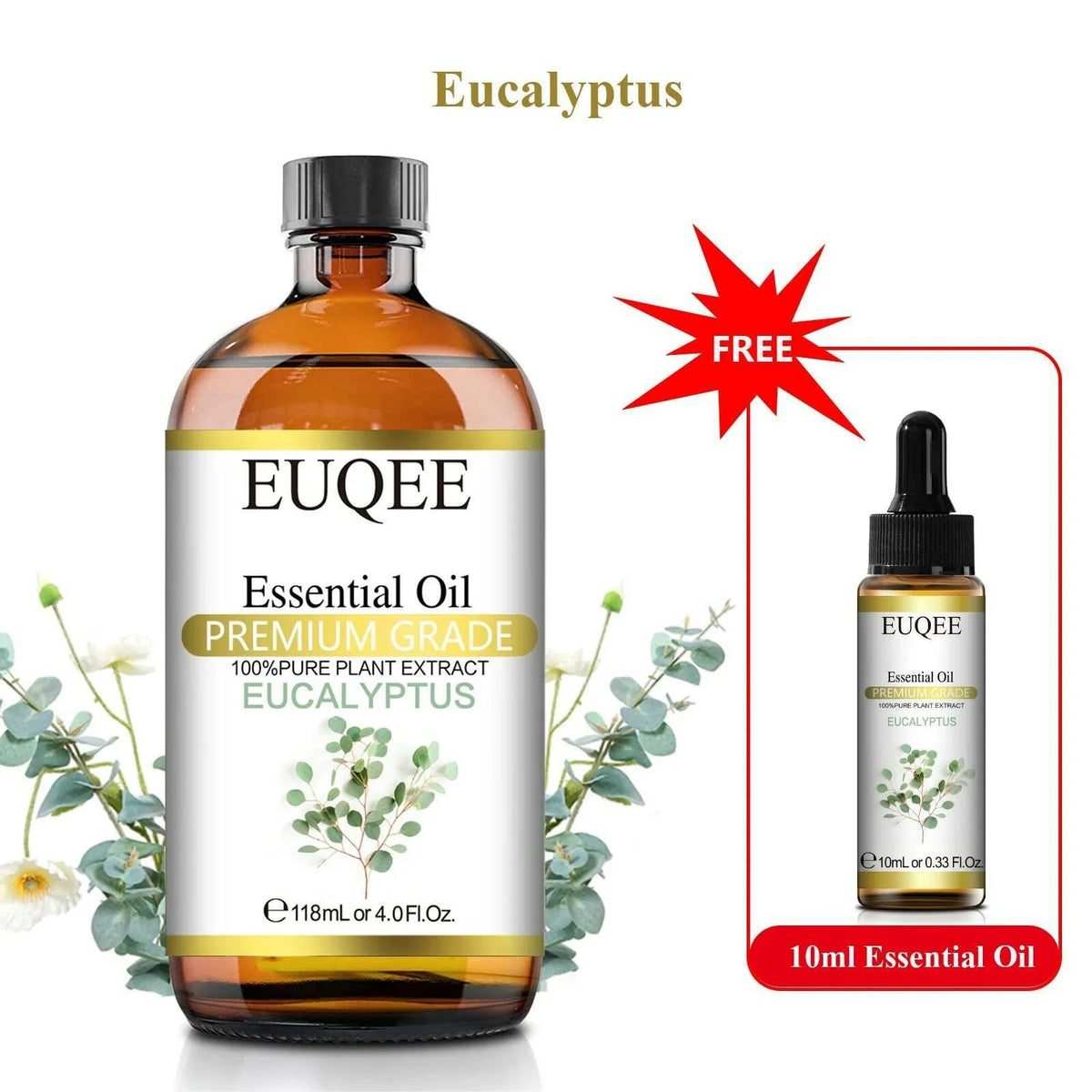Buy 118ml Essential Oil Get 10ml Free 100% Pure and Natural Essential Oil with Dropper for Aromatherapy Diffuser Massage DIY