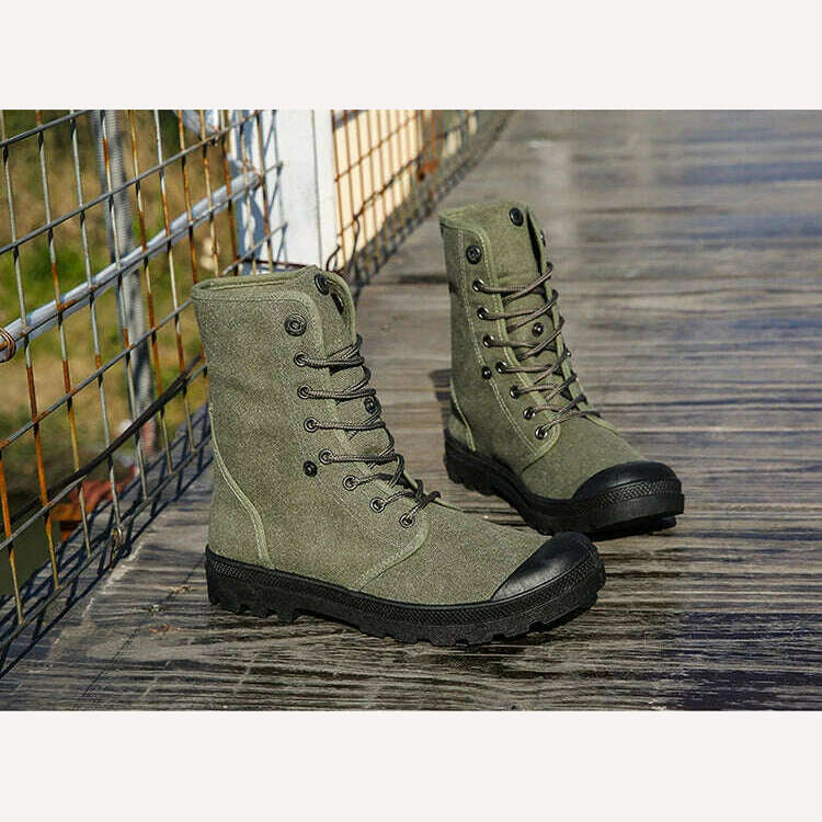 Canvas Boots Men Boots High Top Shoes for Men 2024 New Trend Platform Cuff Shoes Men Casual Ankle Boots Military Bota Masculina