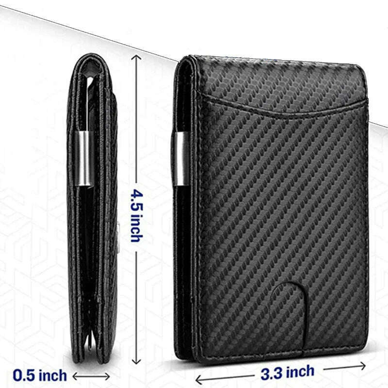 Carbon Fiber Card Holder Wallets Men Slim RFID Wallet Male Purse Minimalist Black Wallet with Coin Pocket Wallet for Men Choice