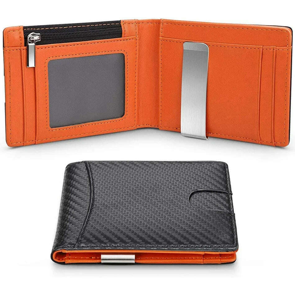 Carbon Fiber Card Holder Wallets Men Slim RFID Wallet Male Purse Minimalist Black Wallet with Coin Pocket Wallet for Men Choice