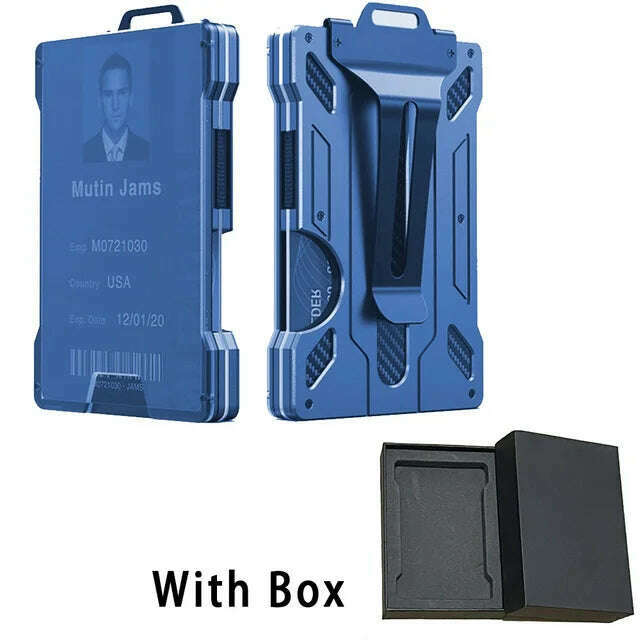 Carbon Fiber EDC Wallets Transparent Credentials Holder Magsafe Men Wallet Aluminium Metal Male Purse Mini Smart Magic Wallet