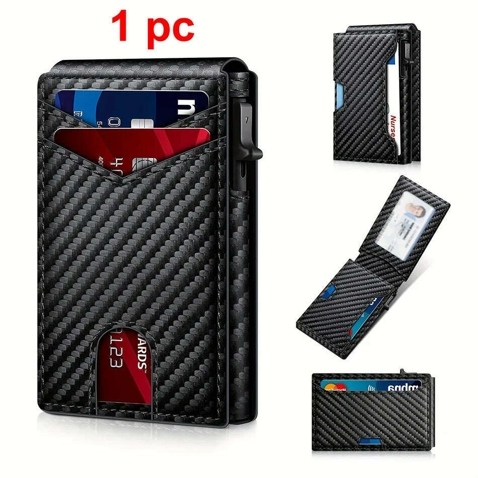Carbon Fiber Rfid Credit Card Holder Men Wallets Anti Theft Slim Thin Wallet Luxury Cardholder Minimalist Wallet Purse Walet Bag