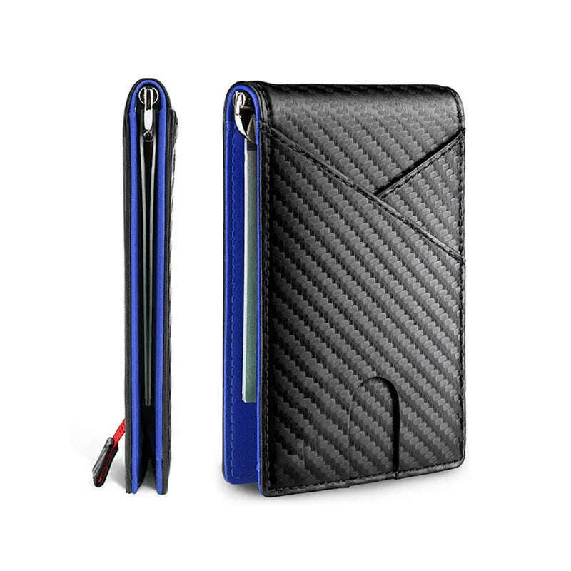 Carbon Fiber Rfid Men Wallets Money Bag Slim Thin Card Man Wallet Luxury Male Small Short Purse Bi-fold Vallet Billfold