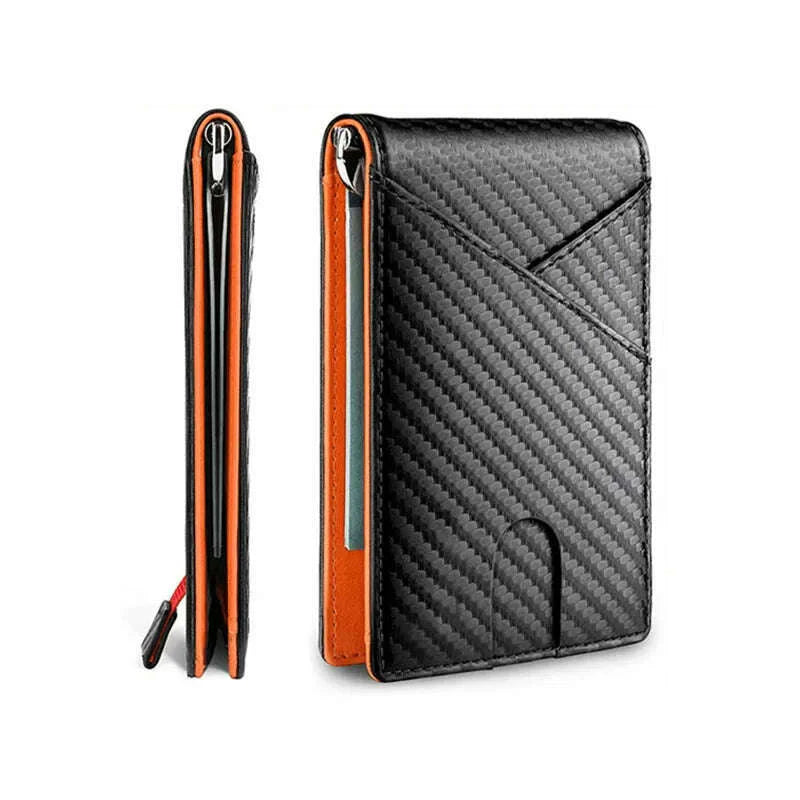 Carbon Fiber Rfid Men Wallets Money Bag Slim Thin Card Man Wallet Luxury Male Small Short Purse Bi-fold Vallet Billfold