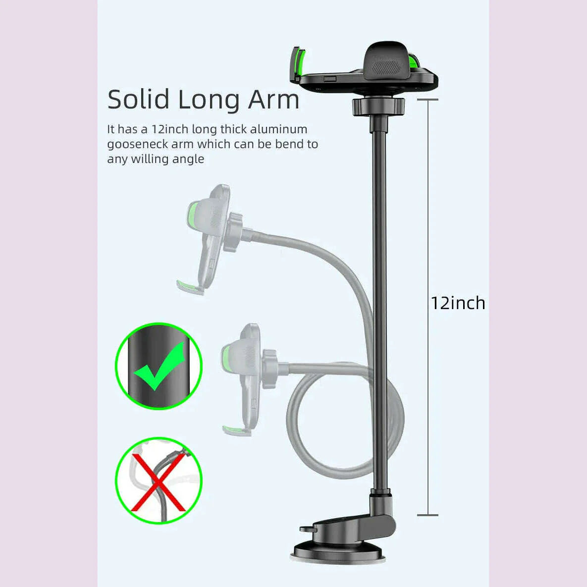 Cell Phone Holder Car, Windshield/Dashboard/Window Car Phone Holder Mount, Suction Cup Phone Mount for Car Truck Compatible