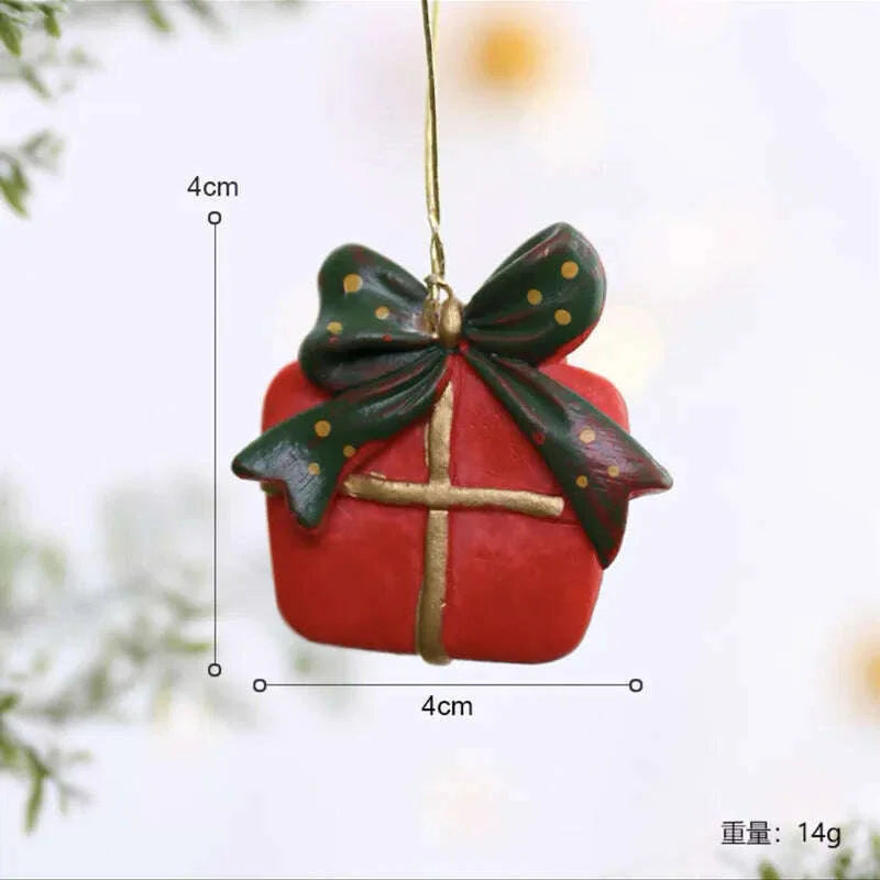 Christmas Santa Snowman Gingerbread Man Resin Pendant Christmas Tree Decoration Ornaments DIY Kids Toys Noel Navidad Kerst 2023