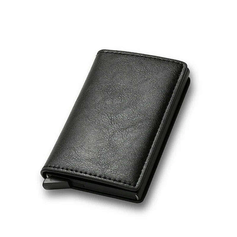 DIENQI Carbon Rfid Wallet Male Money Card Holder Pocket Mini Slim Wallet Women Men Smart Purses Automatic Pop Up Valet Walet