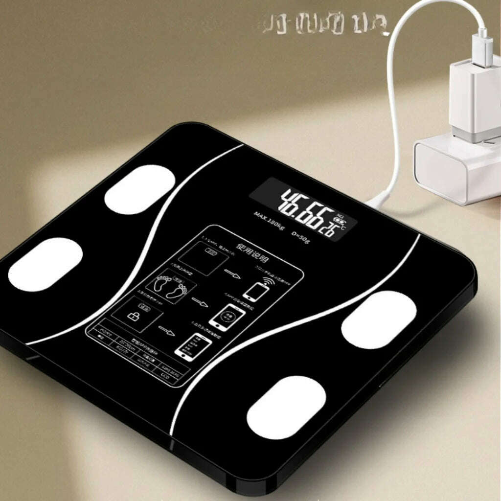 Digital Bluetooth Body Bioimpedance Scale up to 180kg Cell Phone Result