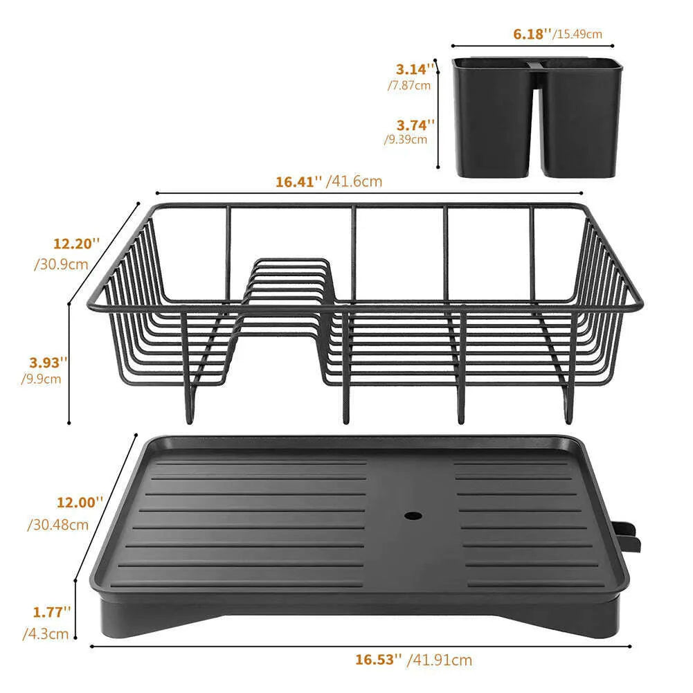 Dish Bowl Drainer Storage Rack Double-layer Kitchen Sink Dish Drainer Drying Rack Organizer HomeCounter Tableware Organizer