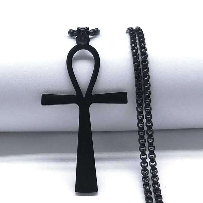 Egyptian Ankh Cross Key Of Life Necklaces for Women/Men Stainless Steel Mythology Chain Necklace Jewelry bijoux homme N3456S02