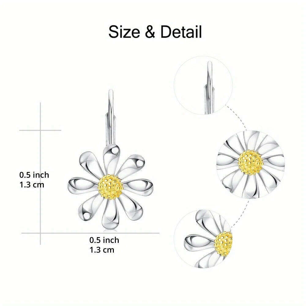 Elegant Daisy Drop Earrings, Valentine's Day Gift, Party Accessory Anniversary Party, Jewelry, Niche Style Hot List, Bestselling