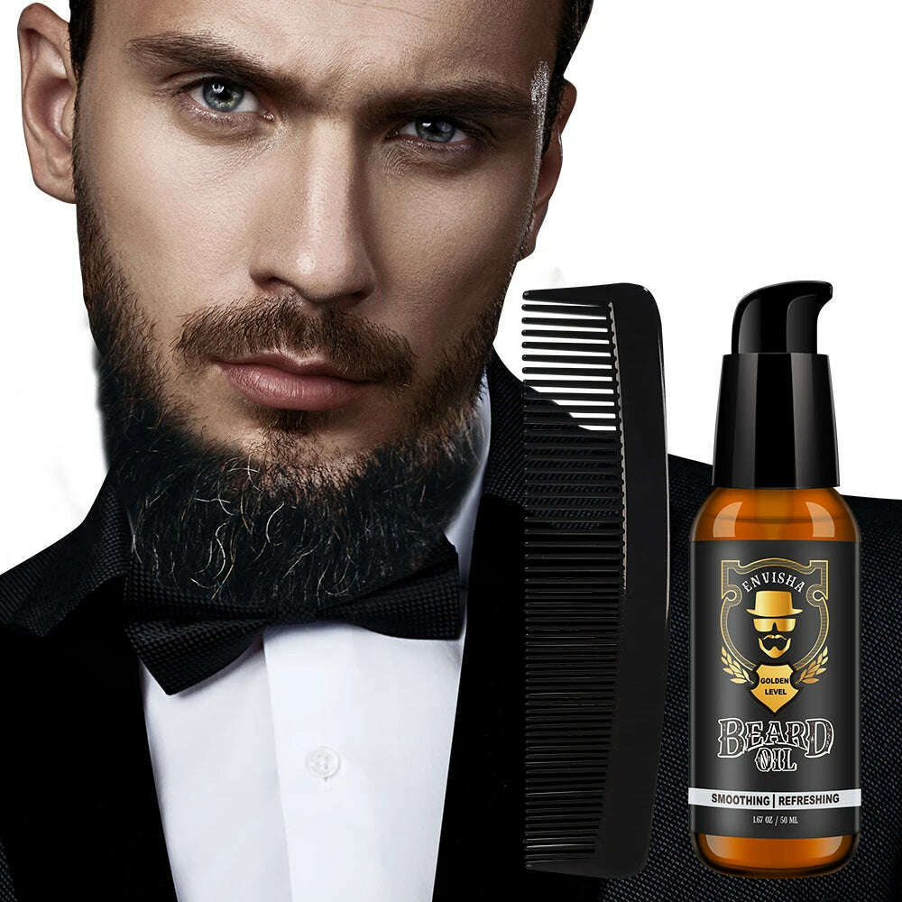 ENVISHA Growth Natural Beard Oil Thicker More For Men Treatment Beard Care Hair Loss Conditioner Fast Enhancer Maintenance