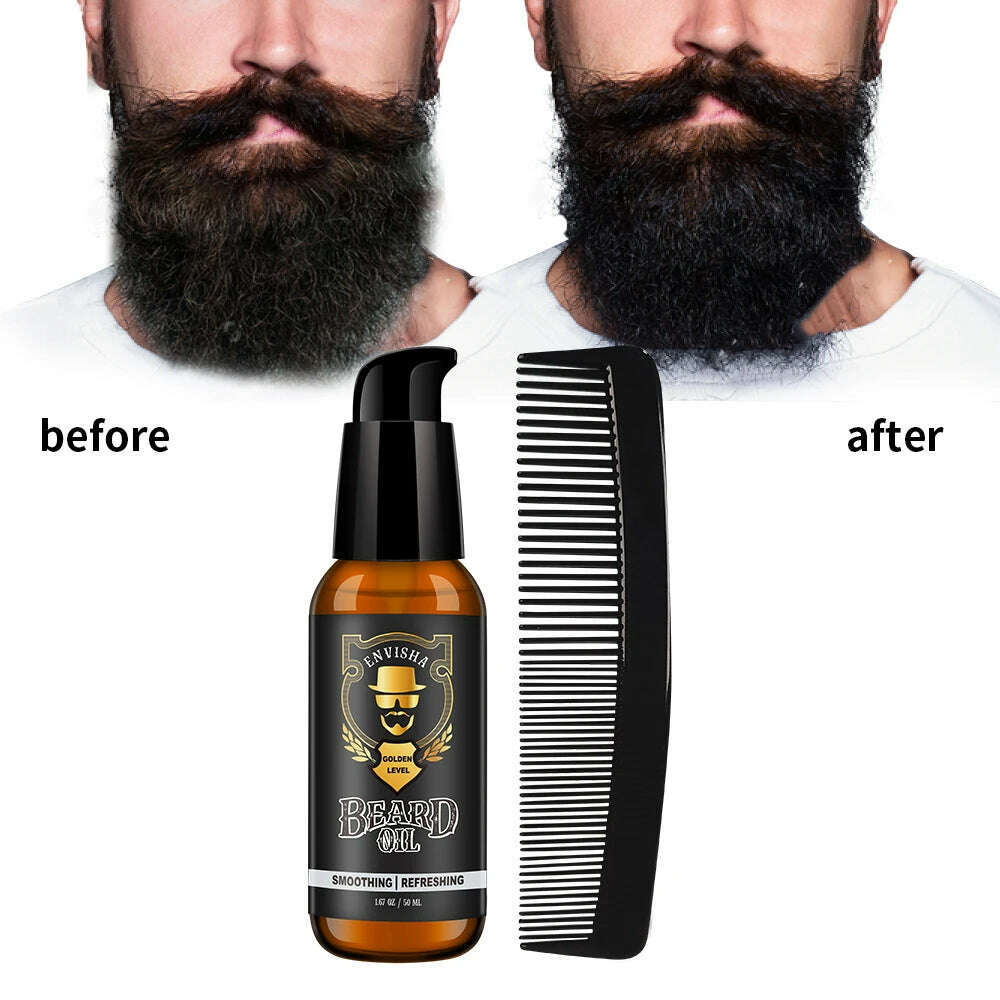 ENVISHA Growth Natural Beard Oil Thicker More For Men Treatment Beard Care Hair Loss Conditioner Fast Enhancer Maintenance