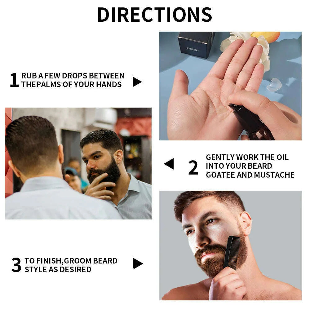 ENVISHA Growth Natural Beard Oil Thicker More For Men Treatment Beard Care Hair Loss Conditioner Fast Enhancer Maintenance