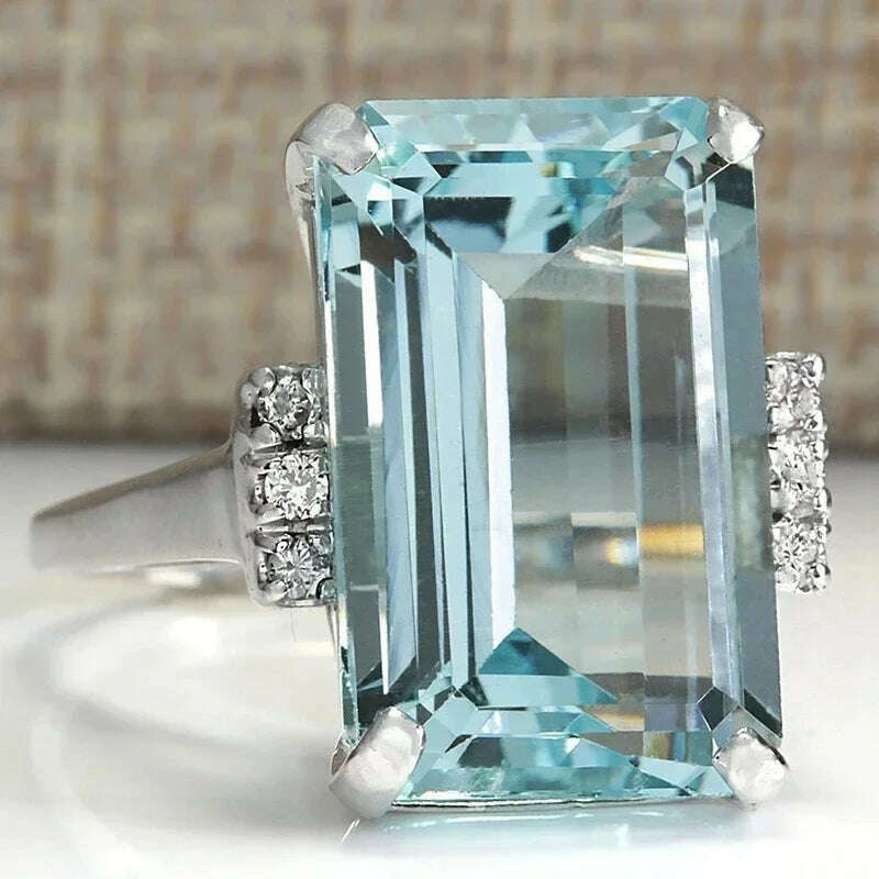 Fashion Square Shape Champagne Big Crystal Designer Hyperbole Ring for Women Engagement Wedding Stone Rings Whole Sale