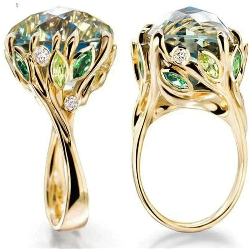 Fashion Square Shape Champagne Big Crystal Designer Hyperbole Ring for Women Engagement Wedding Stone Rings Whole Sale