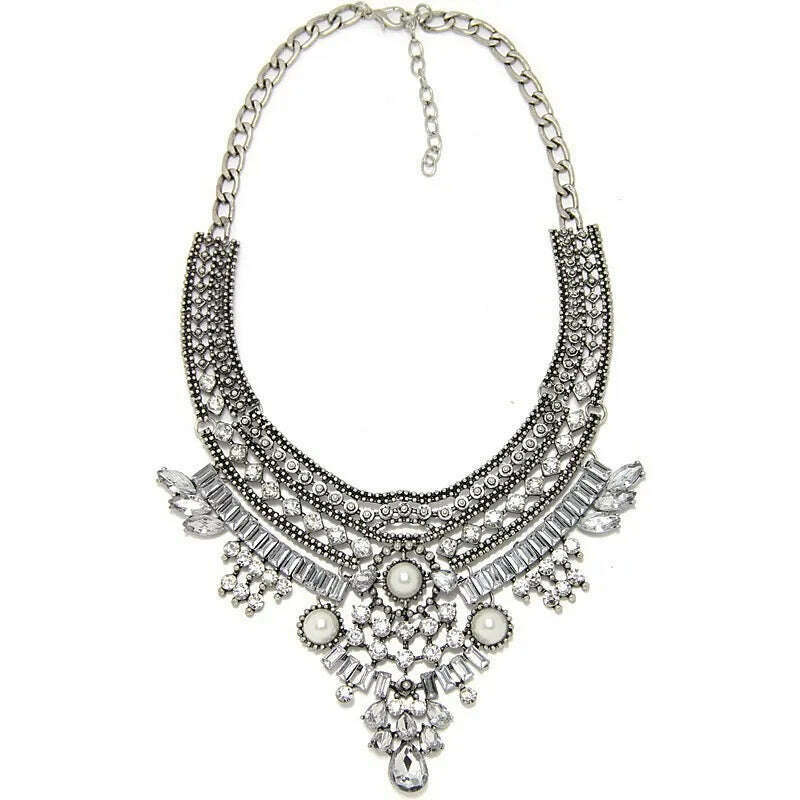 Fashion Vintage Large Collar Choker Necklace Women Long Maxi Chunky Big Bib Indian Statement Necklace Jewelry Accessories Woman